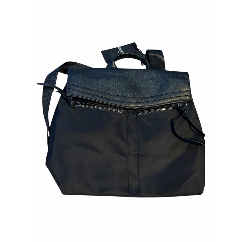 BOTKIER NEW YORK Trigger Mini Nylon Backpack Black Logo Strap NWT